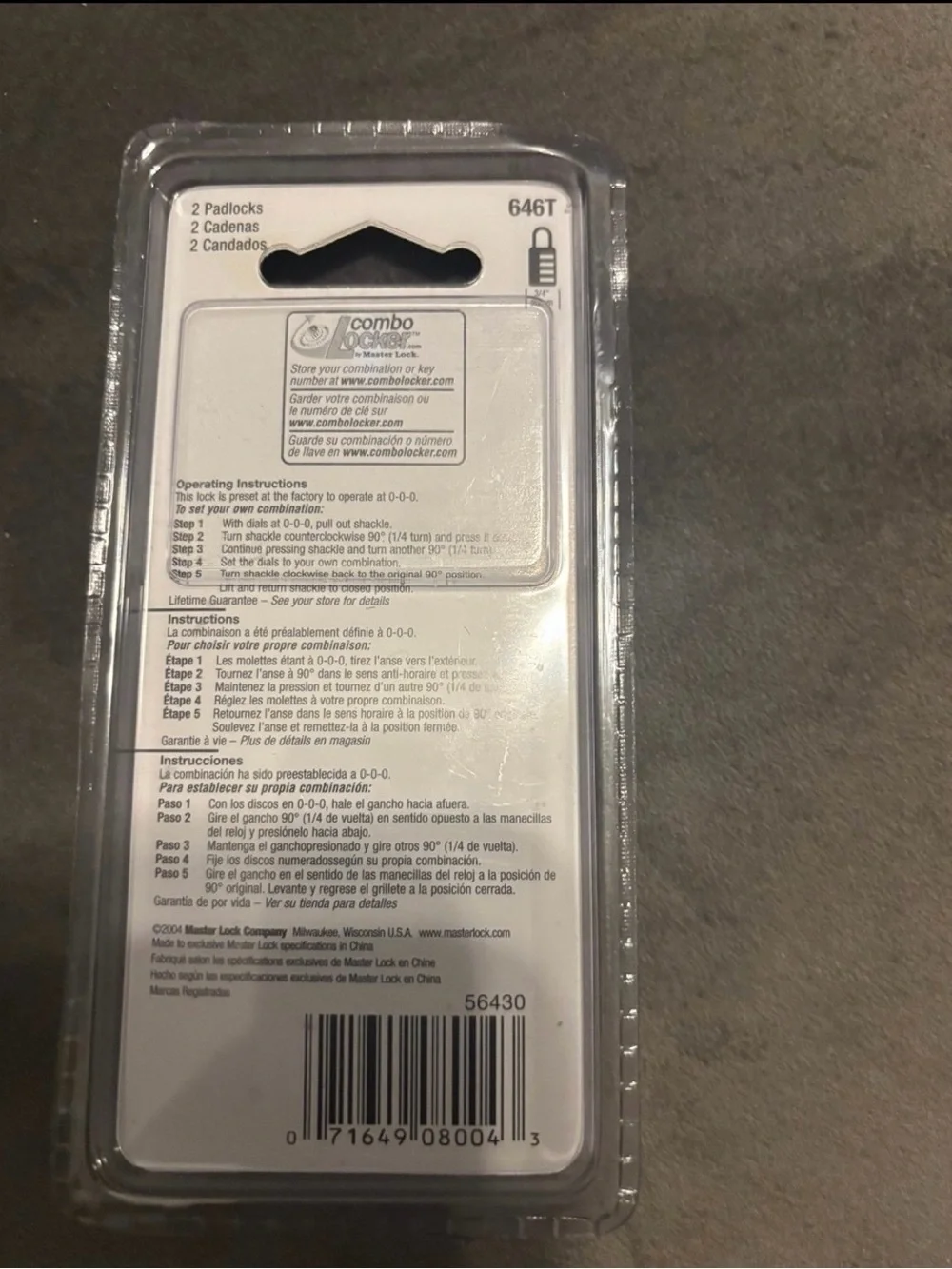 Master Lock Black & Gold Combination Padlocks - Double Pack (Sealed)